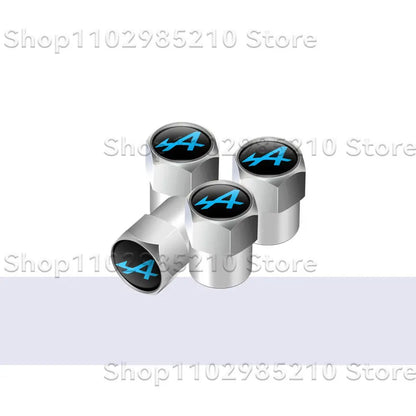 4Pcs/Set A Alpine Logo Car Wheel Tire Valve Stem Caps Dust Rim Covers Decor For Clio Scenic Logan Megane Captur Kadjar Duster