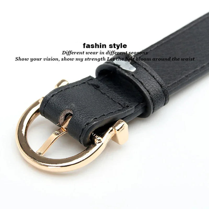 Women's Belt Fashion Pin Buckle Thin Belt Genuine Luxury Soft Belt Women With Cargo Pants Jeans Windproof Belt Pu Leather Belt