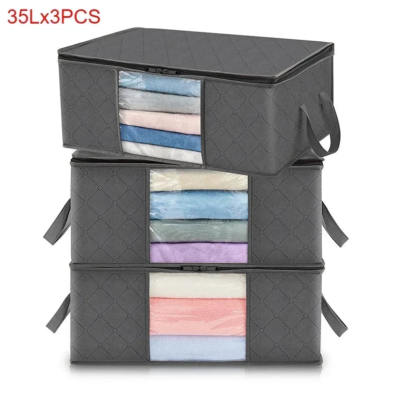 Storage Bag Foldable Large Capacity Clothes  Blanket Storage Bags Storage Containers for Organizing Bedroom Closet Clothing
