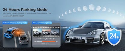 AZDOME M550 Pro 5.8Ghz WiFi 3 Channel Dash Cam 4K+1080P Built-in GPS 3.19" IPS Screen Car DVR IR Night Vision 24H Parking Mode