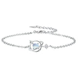 S925 Sterling Silver Shiny Star Crystal Hand Bracelets for Women Vintage Jewelry Luxury Accessories 