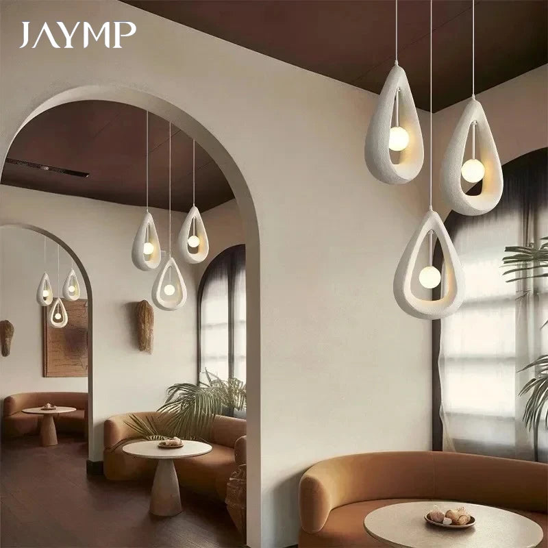 Lámpara colgante japonesa Wabi Sabi, lámpara de techo nórdica para comedor, decoración del hogar, mesa de bar, isla de cocina, lámpara colgante creativa
