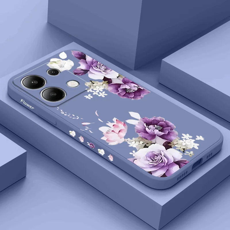 Beautiful Peony Phone Case For Xiaomi Redmi Note 14 13 12 12S 11 11S 10 10S 9 9S Pro Plus 4G 5G Liquid Silicone Cover