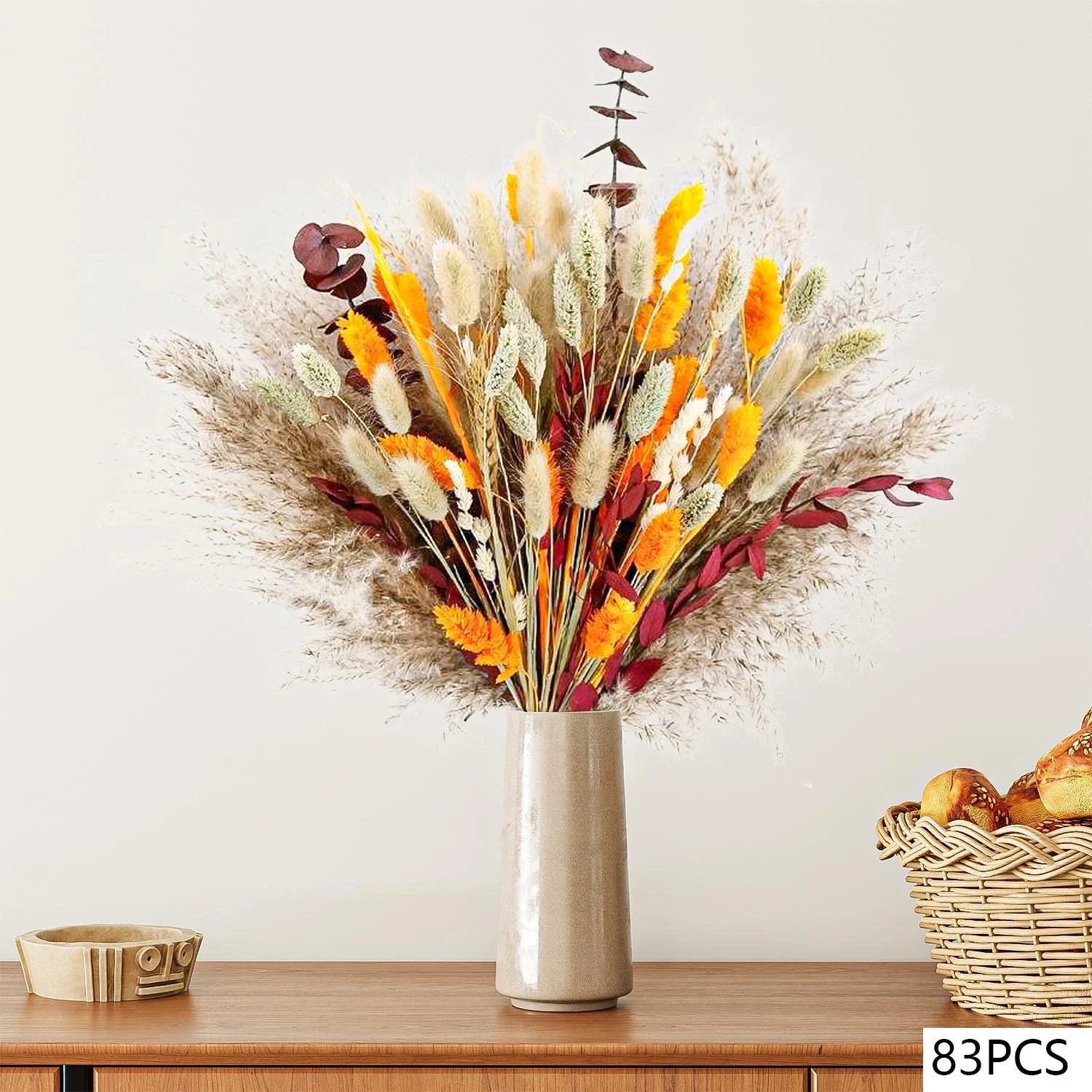 105pcs Natural Dried Flowers Pampas Floral Bouquet Boho Country Home Decoration Rabbit Tail Grass Reed Wedding Decor Arrangement