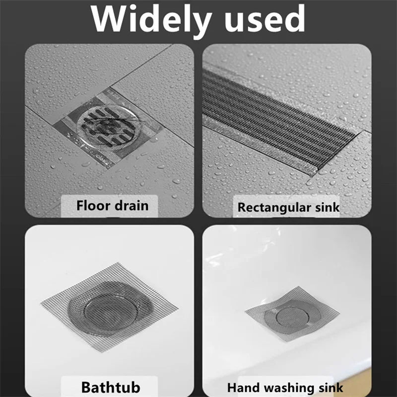 Recogedor de pelos autoadhesivo para desagüe de ducha, cortable, malla desechable, para fregadero de cocina y baño