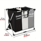 1-3Grids Laundry Basket Foldable Dirty Clothes Organizer Bathroom Waterproof Storage Basket Large Laundry Hamper Two Size New