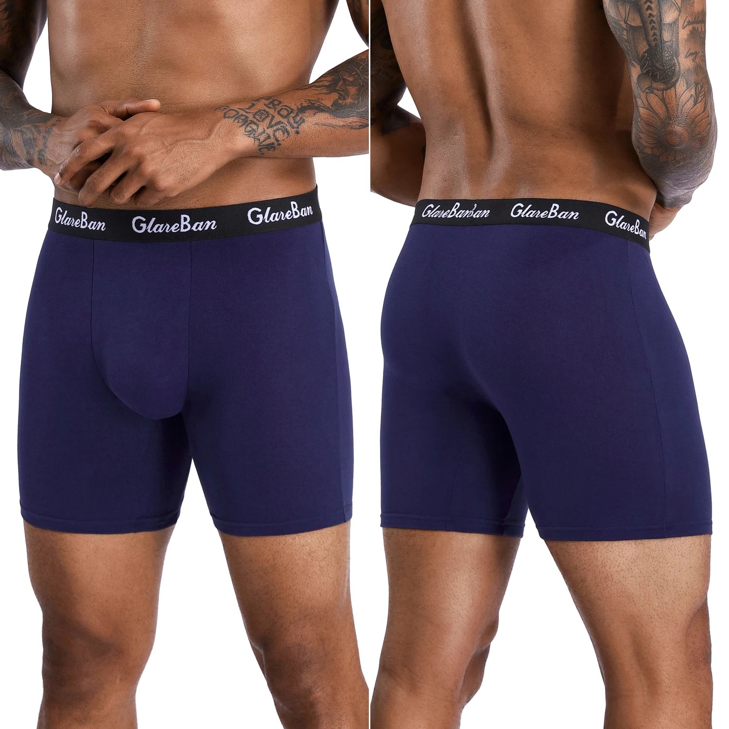 Conjunto de 5 uds de calzoncillos Boxer medio largos, ropa interior para hombre, calzoncillos masculinos para hombre, Boxershorts, bragas suaves de marca