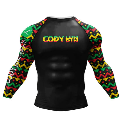 Custom Hot Sale Cody Lundin Wrestling BJJ Jiu Jitsu Rash Guard For Men 3D Sublimation Tattoo Tight Long Sleeve kickBoxing Jersey