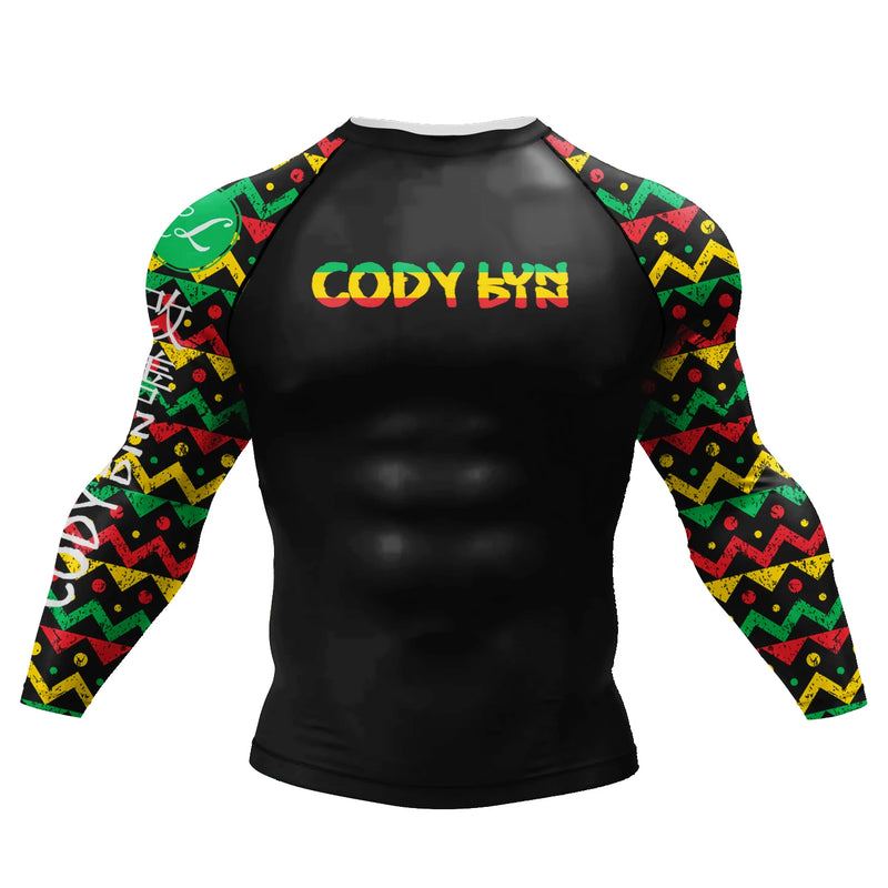 Custom Hot Sale Cody Lundin Wrestling BJJ Jiu Jitsu Rash Guard For Men 3D Sublimation Tattoo Tight Long Sleeve kickBoxing Jersey