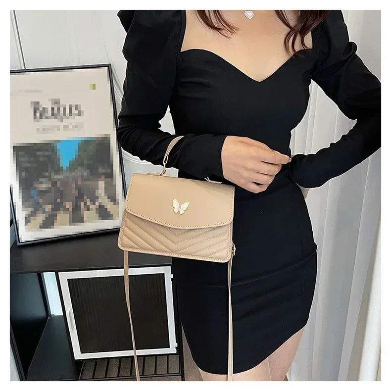 PU Versatile and Fashionable Portable Small Square Bag Single Shoulder Crossbody Bag Luxury Designer Handbag Women's Bags