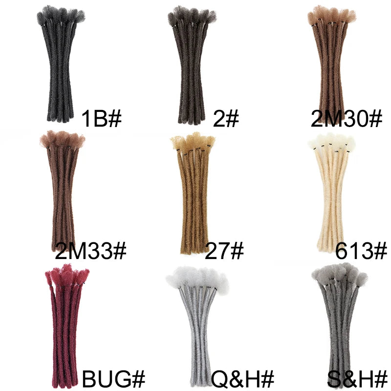 Dreadlocks sintéticos feitos à mão, 8 unidades, 10 fios, estilo hip-hop, tranças, extensão de cabelo, crochê, para homens e mulheres