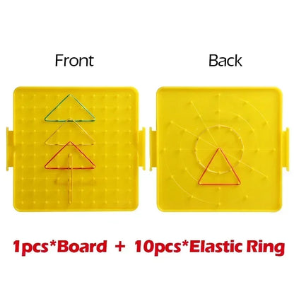 Montessori Baby Creative Toy Graphics Rubber Tie Nail Boards Childhood Geometry Education Preschool Kids Puzzle Game Toy 14cm