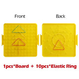 Montessori Baby Creative Toy Graphics Rubber Tie Nail Boards Childhood Geometry Education Preschool Kids Puzzle Game Toy 14cm
