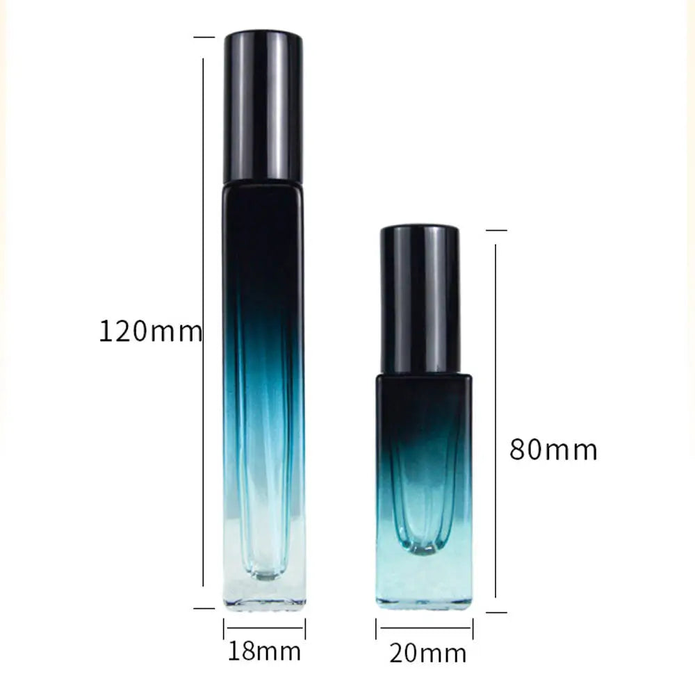 5ml/10ml Gradient Color Perfume Bottle Square Glass Spray Bottle Travel Portable Sample Fragrance Atomizer Refillable Container