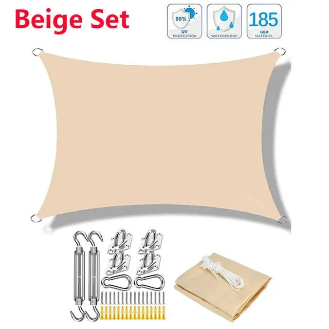 300D Waterproof Sun Shelter Sunshade Protection Shade Sail Awning Camping Shade Cloth Large For Outdoor Canopy Garden Patio