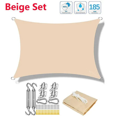 300D Waterproof Sun Shelter Sunshade Protection Shade Sail Awning Camping Shade Cloth Large For Outdoor Canopy Garden Patio