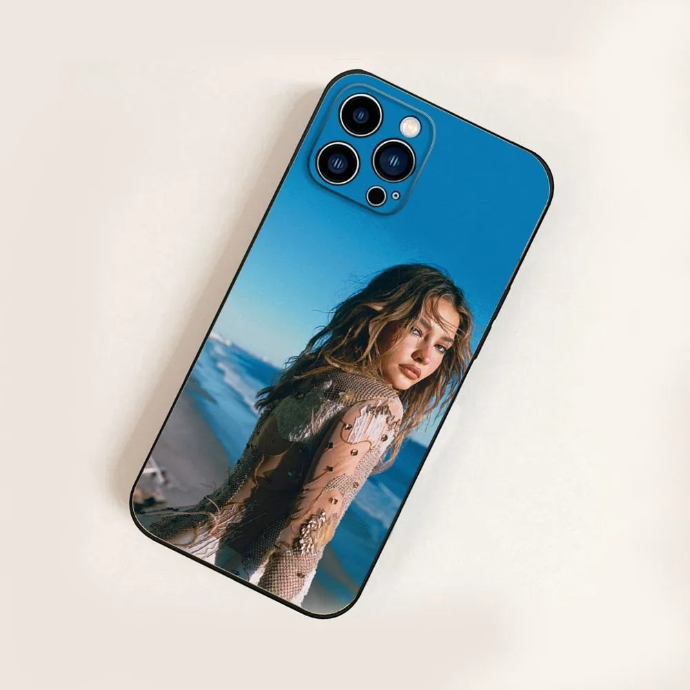Madelyn C-Cline Phone Case For iPhone 16,15,14,13,12,11,Pro,X,XS,Max,XR,Plus,Mini Black Silicone Soft case