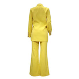 Women's Clothing 2023 Autumn New Solid Color Casual Suit Wide-leg Pants Suit Two-piece Suit Ensemble Femme 2 Pièces été