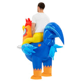 Adult Rooster Inflatable Costume Funny Unicorn Elk Animals Inflatable Suit Halloween Carnival Half Body Blow Up Suit for Cosplay