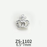 10pcs New Crown Alloy Zircon Nail Art Charms Silver Shiny Crystals Jewelry Hot Sale Nails Decoration 3D Manicure Accessories %2