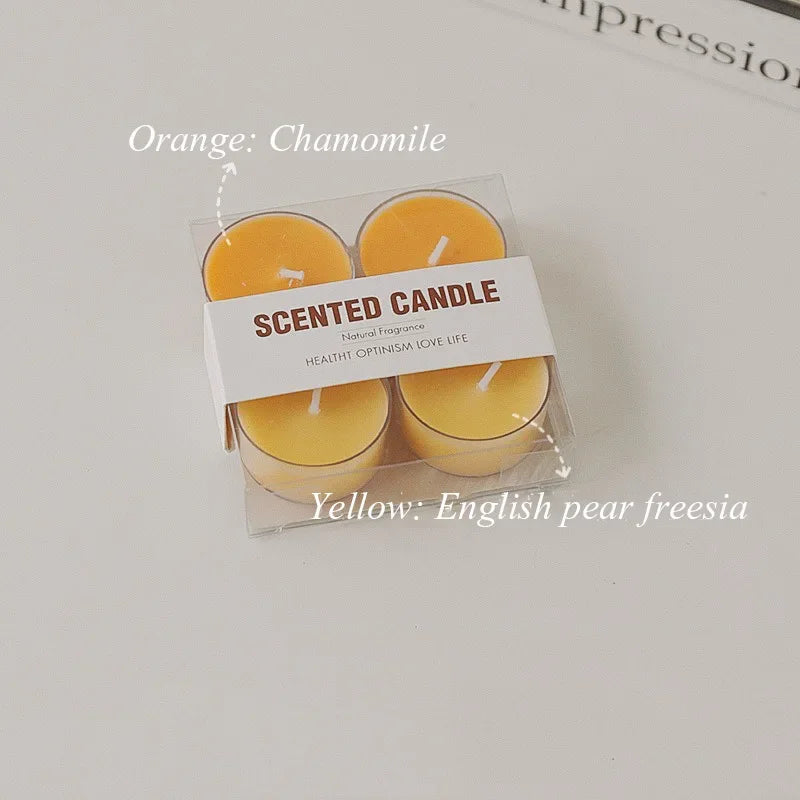 4pcs Handmade Tea Light Scented Candle Aromatherapy Soy Wax Candles Wedding Birthday Candle Party Home Decoration Photo Props