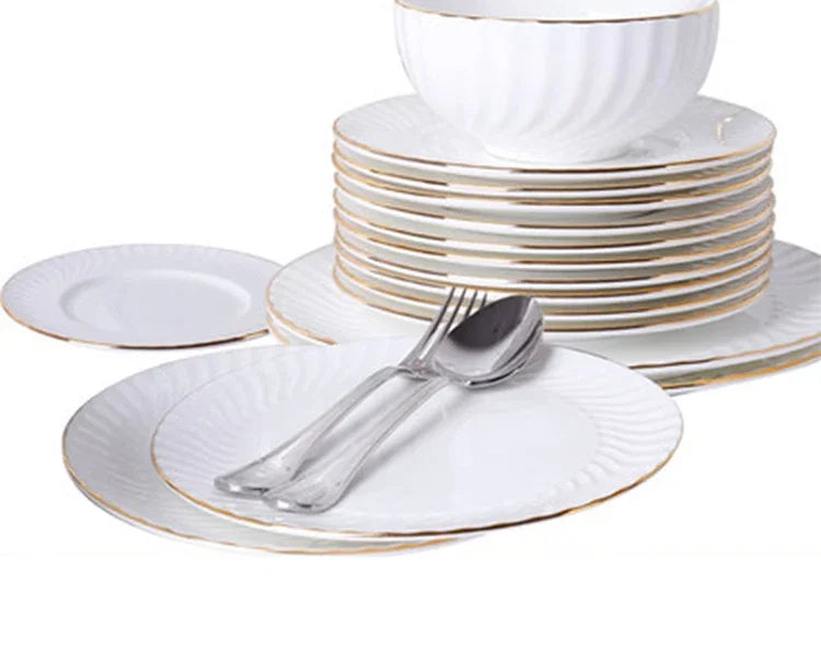 1pc Dish And Plates Bone china Dinner Set China Health Tableware White Ceramic Fruit tray  Soup plate Bowl Dish Gift Porcelain