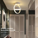 Modern LED Ceiling Light 2 Rings Creative Design Ceiling Lamp Indoor Lighting Fixtures Hallway Balcony Aisle Office Light