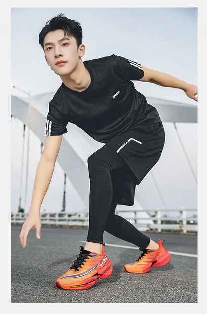 Marathon Air Cushion Men Sports Running Shoes Breathable Lightweight Women's Comfortable Athletic Nonskid Carbon Plate Sneakers