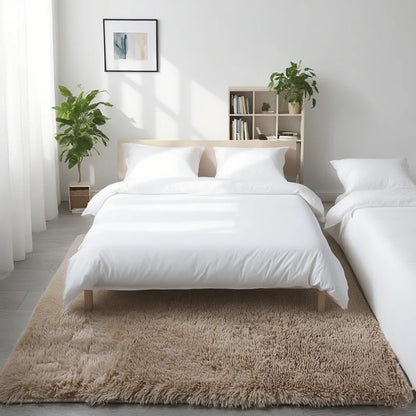 Shaggy Area Gray Rug For Living Room Super Soft Long Pile Bedroom Carpet Non-Slip Children's Home Decor Fluffy Bedside Floor Mat