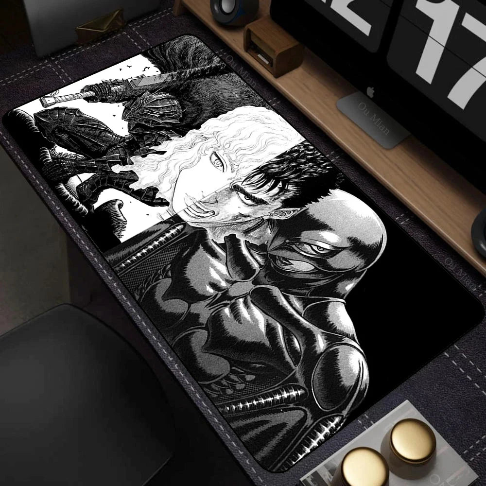 Anime Berserk Mousepad Big Deskmat With Lockrand Office Pc Computer Accessories Mouse Pad Gaming Prime Gaming XXL Keyboard Mat
