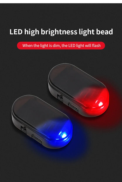 Car Fake Security Light Solar Powered Simulated Dummy Alarm Wireless Warning Anti-Theft Caution Lamp LED Blue/Red Flashing Light