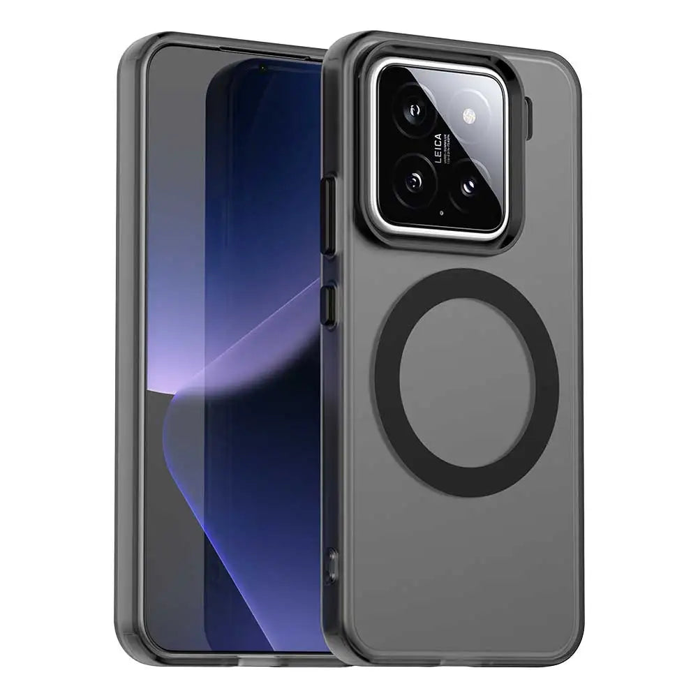 Magnetic Wireless Charging Case For Xiaomi 15 Mi 14 14T Pro Cover Candy Colors Transparent Back Shell Coque