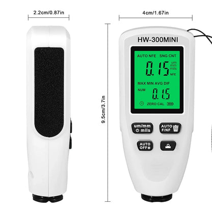 0-2000um High-precision Car Paint Thickness Tester Manual Paint Tools Paint Film Thickness Gauge for Fe/nfe or only Coating Film