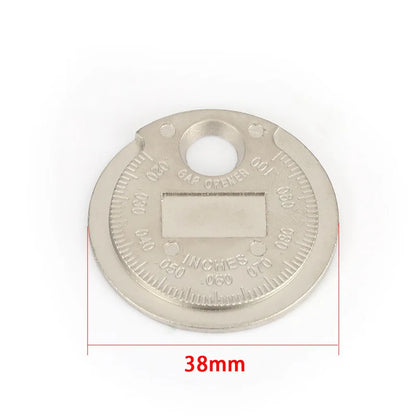 1PC 0.6-2.4mm Range Coin-Type Spark Plug Gage Gap Tool Feeler Spark Plug Gap Measurement Tool