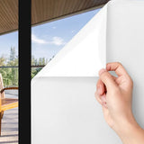 Película de privacidad para ventanas, esmerilada, no adhesiva, anti-UV, estática, para el hogar, la ducha y la oficina, color blanco 