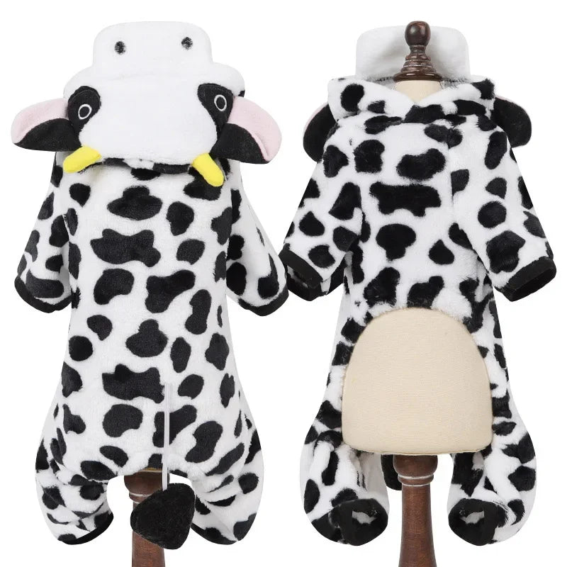 Cute Animal Dog Cat Costume Small Dogs Cat Winter Warm Pet Jumpsuit Pajama for Yorkies Poodle Overalls Puppy Mascotas Clothes