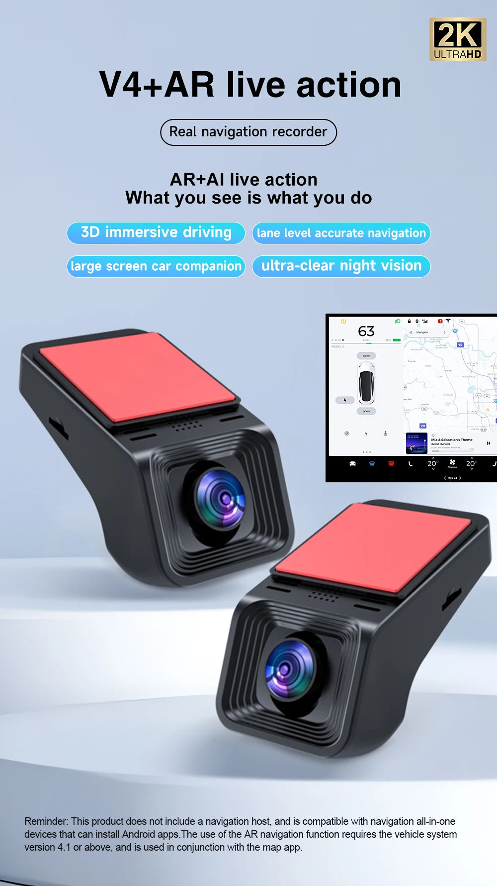 For Android Multimedia Player 1920*1080P Dashcam ADAS Mini Car DVR Camera HD Car Camera Auto Digital Video Recorder Dash Cam