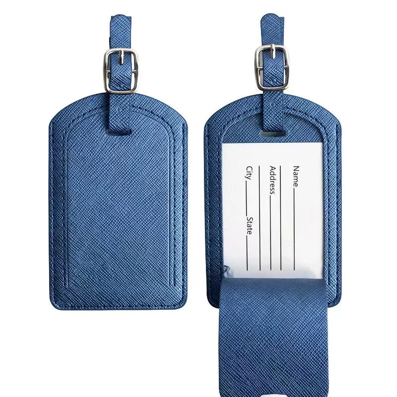 Custom Letters Saffiano PU Leather Luggage Tag Wholesale Personalize Initial Travel Accessories Women Men Suitcase Name Card Tag