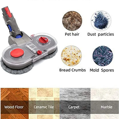 Electric Mop Head Kit For Dyson V7 V8 V10 V11 V15Gen5 Vacuum Cleaner Part Mop Attachment With Water Reservoir Cleaning Rag Cloth