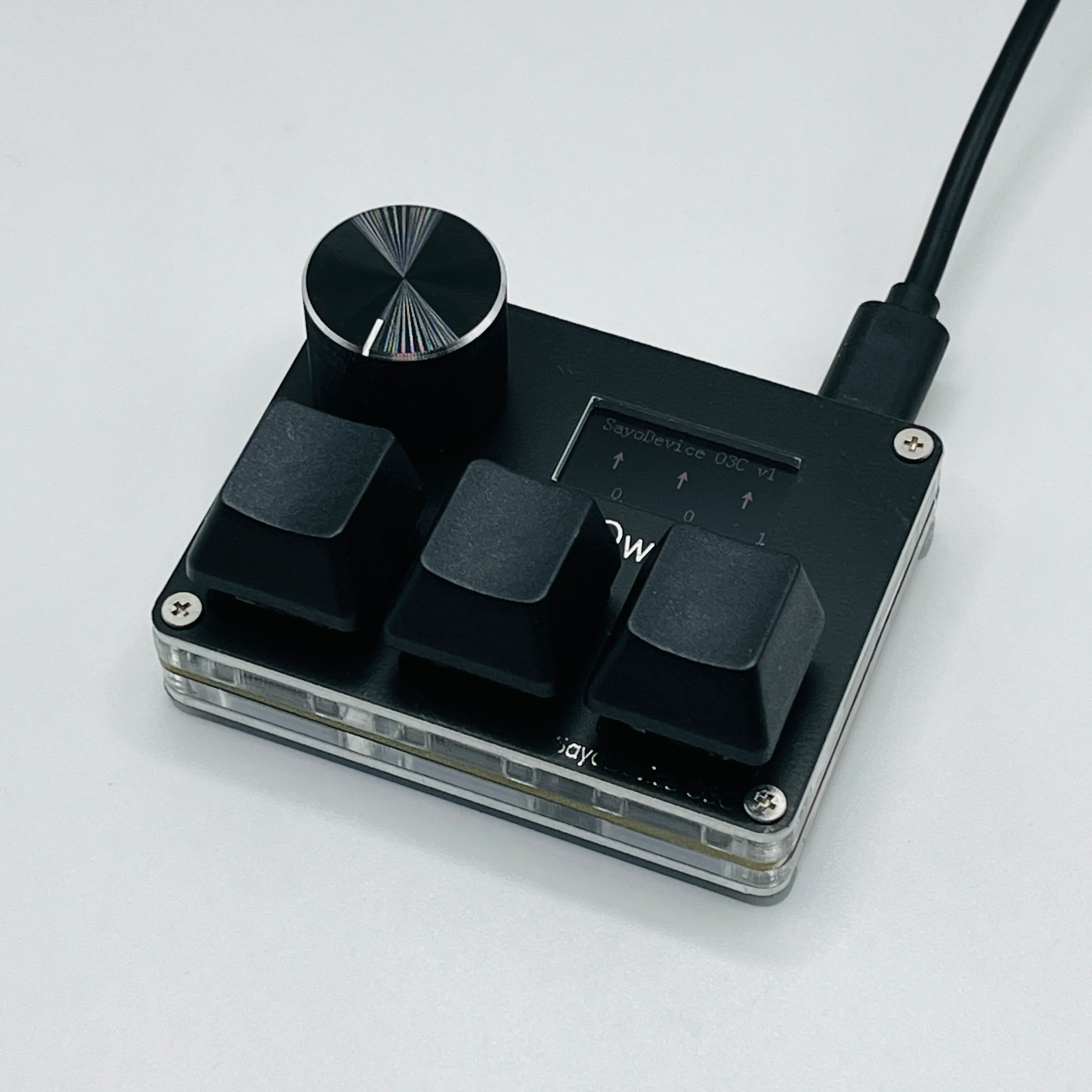 O3C SayoDevice OSU O3C Rapid Trigger Hall Switches Magnetic Pink Switches Keyboard With Knob Screen Copy Paste Shotcut
