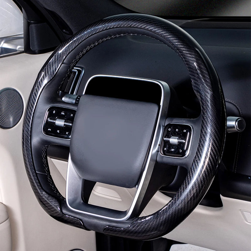 Steering Size 36-38cm Universal Non-slip D-shaped Round Breathable Car Steering Wheel Cover Protector Suitable Auto Accessories