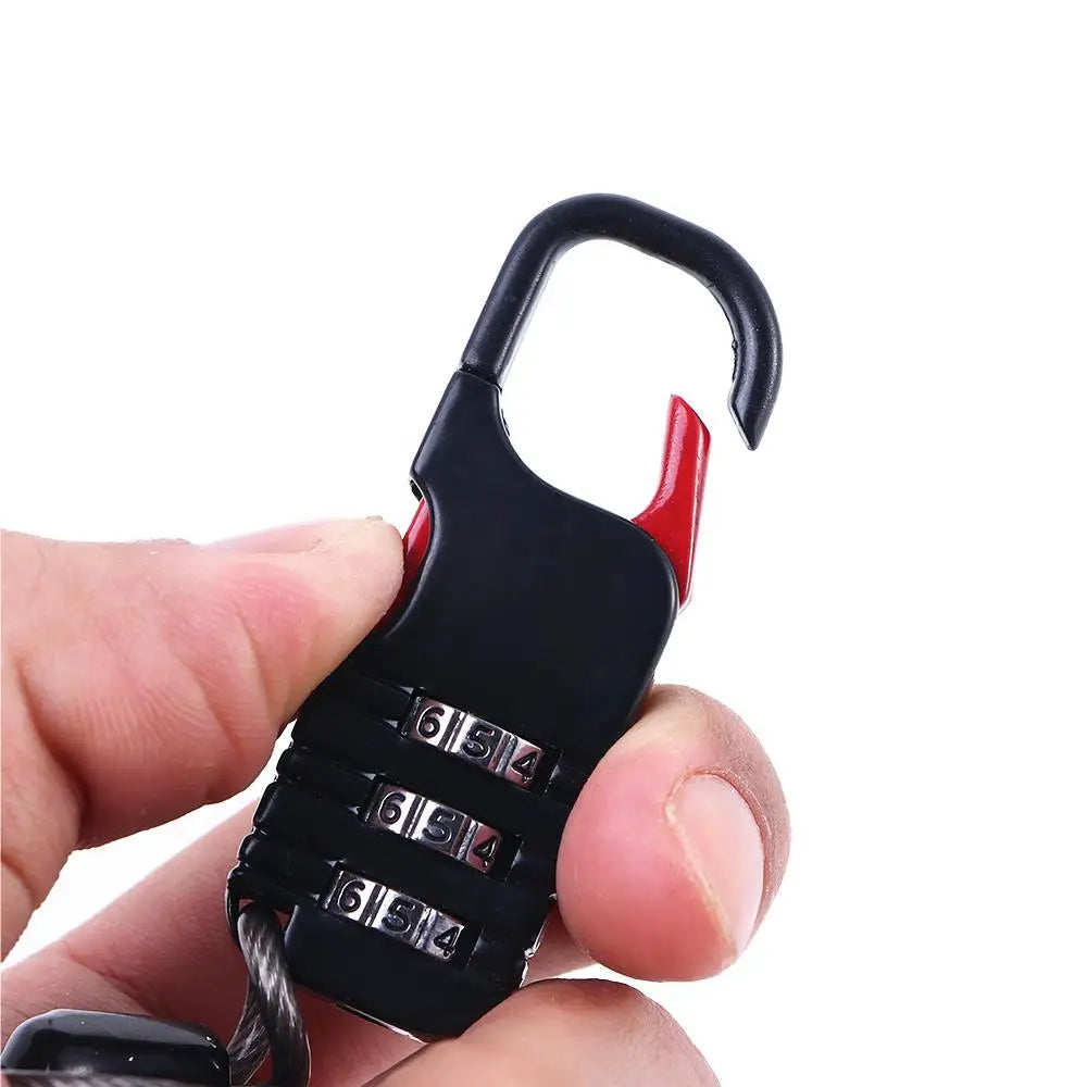 Universal 3-Digit Combination Password Cable Lock Bicycle Accessories Bicycle Lock Cable Lock Security Lock Helmet Lock