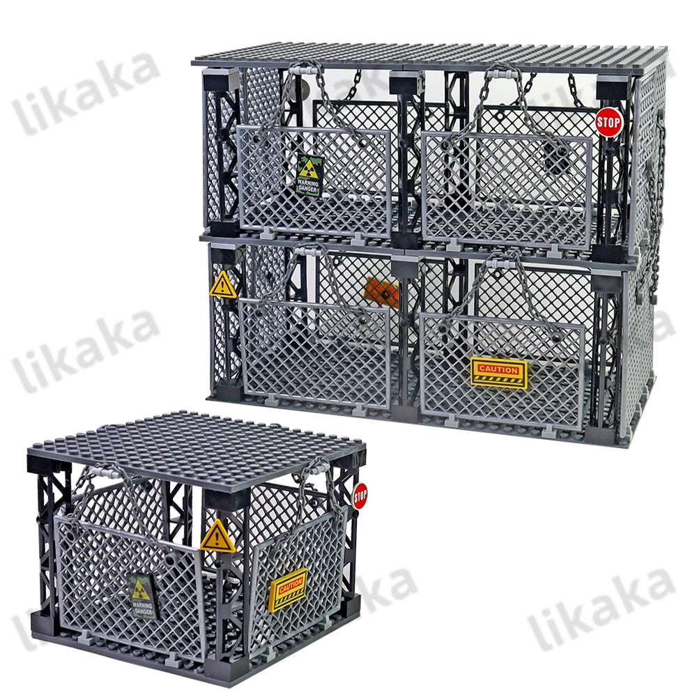 MOC Military Prison Building Blocks Military Restricted Area Trap Blocks Toys Sets DIY Construction Bricks Toys for Boys Gifts