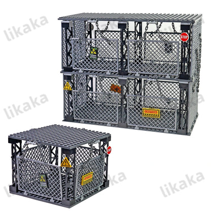 MOC Military Prison Building Blocks Military Restricted Area Trap Blocks Toys Sets DIY Construction Bricks Toys for Boys Gifts