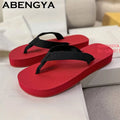 2025 Summer Hot Red Sole Flip Flops Flat Slippers For Women&Men Thick Sole Lazy Mules Casual Vacation Beach Slides Couple Shoes