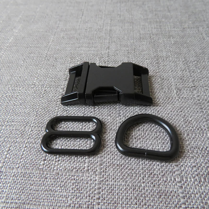 1Set Strong Hardware Metal Straps Slider D Ring Release Belt Buckle For Cat Pet Dog Collar Harness Paracord Sewing Accessory