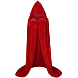 Capa de Veludo Unissex Estilo Ceifador com Capuz – Ideal para Halloween, Natal e Cosplay (Diabo, Bruxa, Mago ou Medieval)