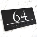 Matte Black Gray Personalized Laser Cut Large Acrylic Modern 3D Floating House Number sign Outdoor Street Family Name Plaque Are
