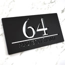 Matte Black Gray Personalized Laser Cut Large Acrylic Modern 3D Floating House Number sign Outdoor Street Family Name Plaque Are