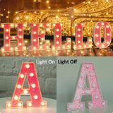 Pink Romantic Luxury LED Light 6.3-inch Pink Decorative Alphabet Number Light Battery Powered Christmas Decorative Light Wedding